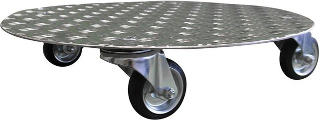 Schlögel Blumenroller AluGrip-R200 Pflanzenuntersetzer aus Aluminium in Silber für Indoor und Outdoor, Durchmesser: 65 cm - Bild 1
