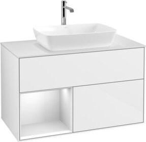 V&B Waschtischunterschrank Finion 100 in Weiß lackiert, B/T/H: 100 x 50,1 x 50,1 cm - Bild 1