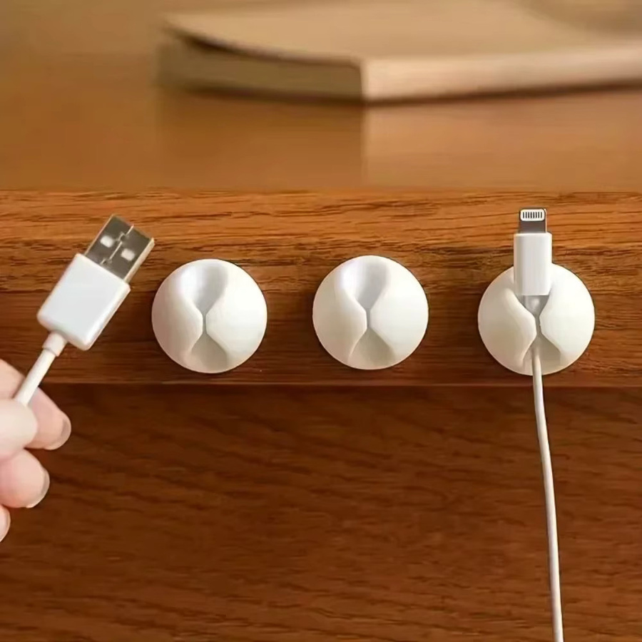 VIKEFON Kabel Organizer Clip für Desktop in Weiß zur Sortierung von Smartphone, Tablet, Laptop und Headset Ladekabeln - Bild 3