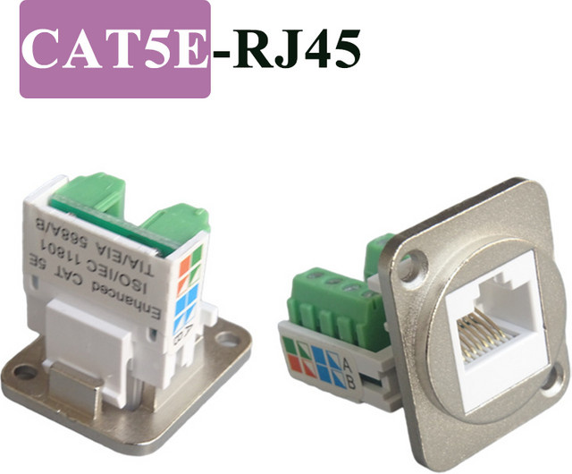 TLXT CAT5E RJ45 Netzwerktop-Buchse in Schwarz, metallgeschirmter Ethernet LAN Modul-Anschluss für lötfreie Netzwerkkabel-Verbindung - Bild 1