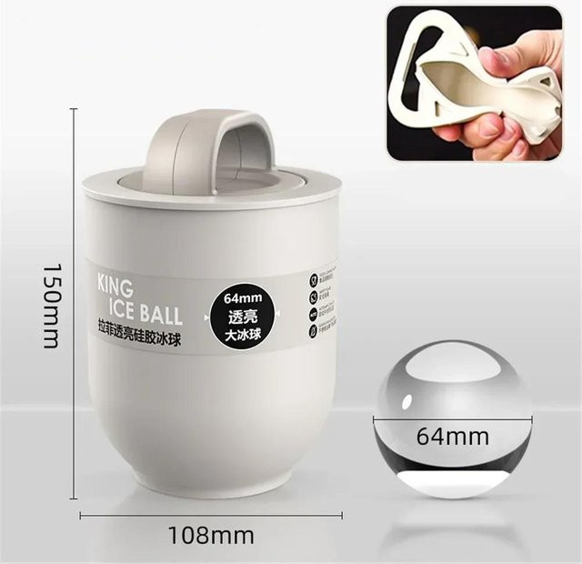 Bestbags Eiskugelform aus Silikon für Whisky und Cocktails, grau - Bild 1