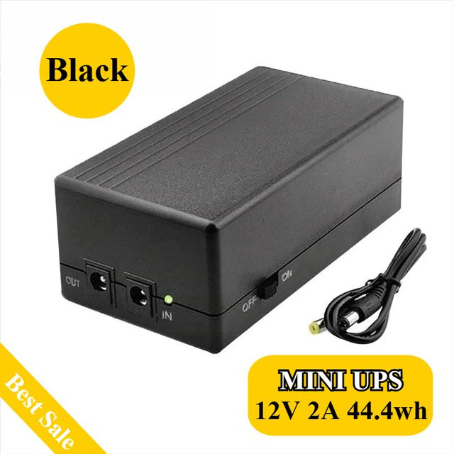YTBNA Mini UPS 12V 2A 44,4Wh Unterbrechungsfreie Stromversorgung in Schwarz für Router und CCTV - Bild 1