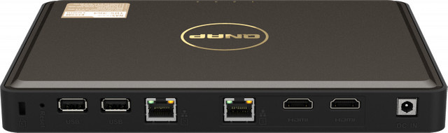 QNAP TBS-464 NASbook NAS-Server in Schwarz mit 8 GB RAM, 4 Schächten, 2.5 Gigabit Ethernet, HDMI, USB-C und iSCSI Support - Bild 1