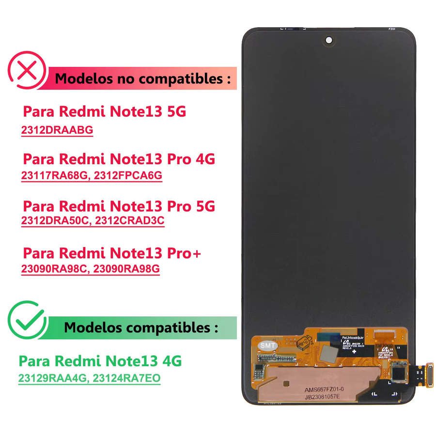 Xiaomi Redmi Note 13 4G AMOLED LCD Display mit Touchscreen Digitizer Ersatz in Schwarz - Bild 6