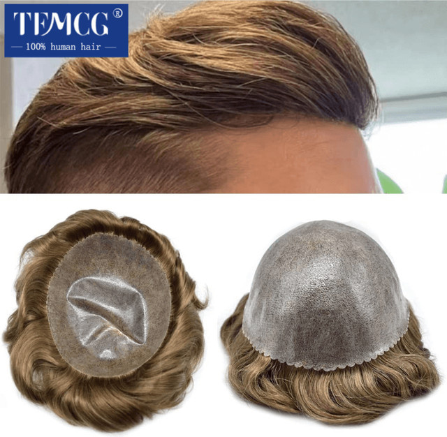 Haarprothese für Herren, Echthaar Injektions-Haarsystem, 0,12-0,14 mm - Bild 1