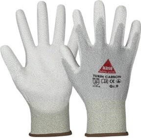 Hase Montagehandschuhe Turin Carbon in Weiß, Größe 10, aus Nylon und Nitril - Bild 1