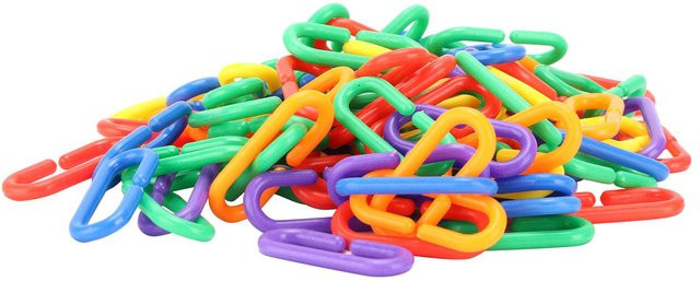 mfySpace Vogelspielzeug Plastikkette, Papagei, Lernspielzeug, green - Bild 1