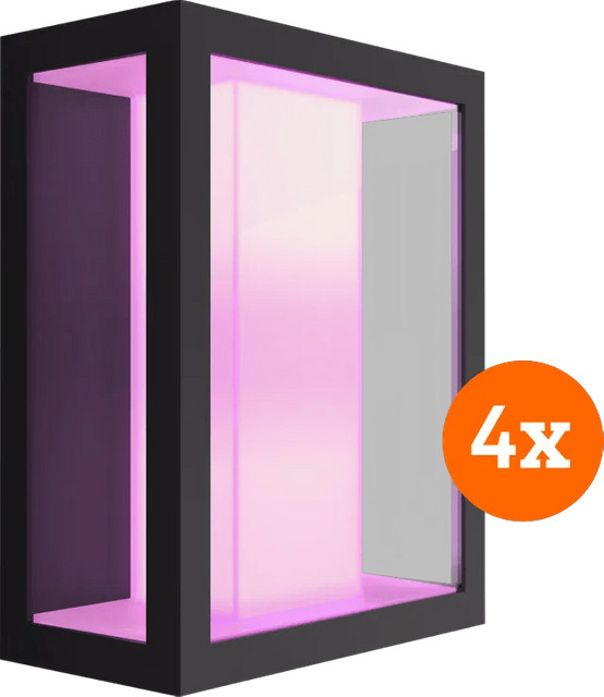 Philips Hue Impress LED Wandleuchte White & Color Schwarz 4er-Pack - Bild 1