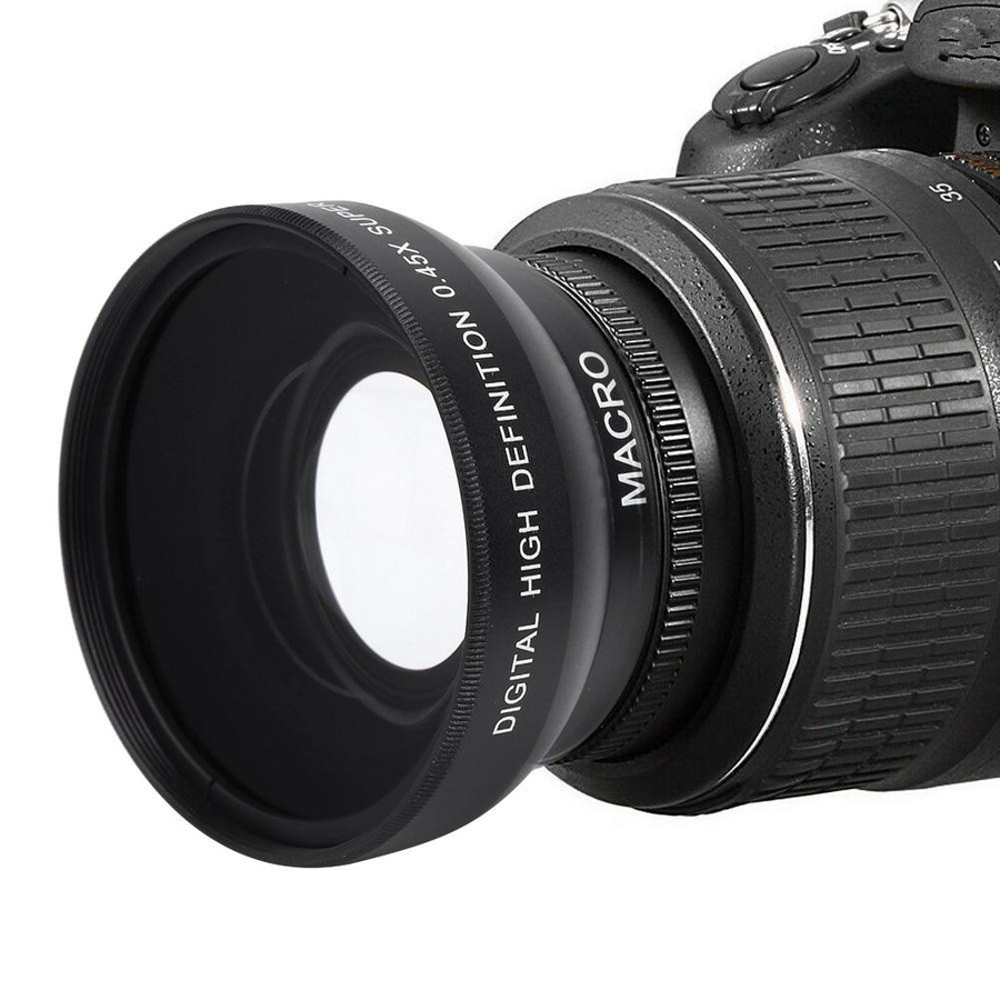 Shoemst Weitwinkelobjektiv mit 0,45-facher Vergrößerung und hochauflösender Optik für Kameras mit 49-mm-Mount, Schwarz - Bild 5