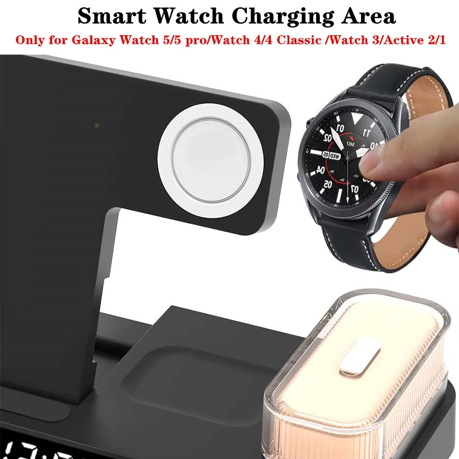 Samsung 3-in-1 Kabelloses Ladegerät und Schnelle Ladestation für Samsung Galaxy Watch 6 und 5 Pro sowie Samsung Galaxy S26, S25 und S24 in Schwarz oder Weiß - Bild 4