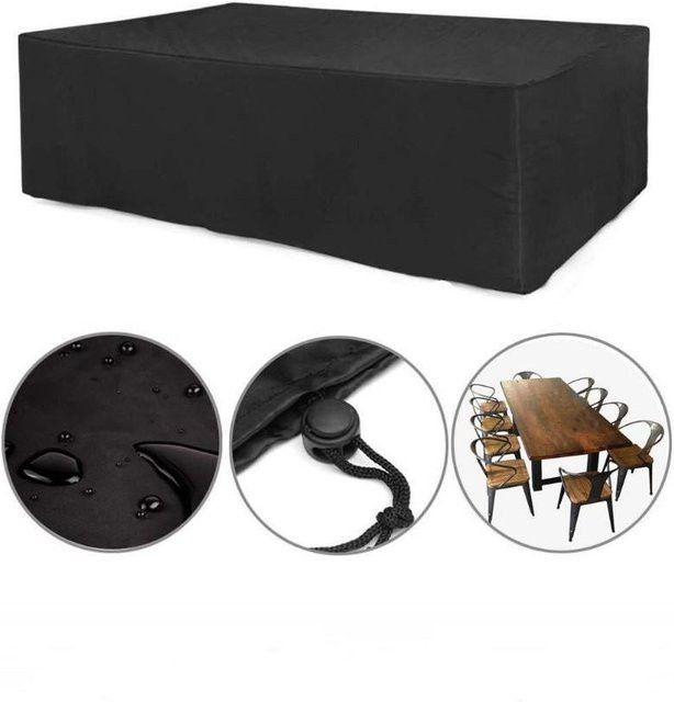 Wasserdichte Staubschutzhülle für Gartenmöbel von Value Vault aus schwarzem Polyester, B/T/H: 200 x 140 x 90 cm - Bild 1