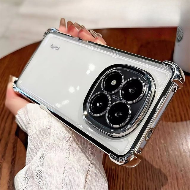 Stoßfeste Silikonhülle für Xiaomi Redmi Note 14 Pro Plus, Redmi Note 13 Pro 4G/5G und Redmi 14C, transparent und weich - Bild 1
