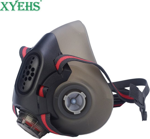 XYEHS Low-Profile Halbgesichts-Gas- und Staubmaske aus TPE zum Schutz vor Gasen, Dämpfen und Staub - Bild 1
