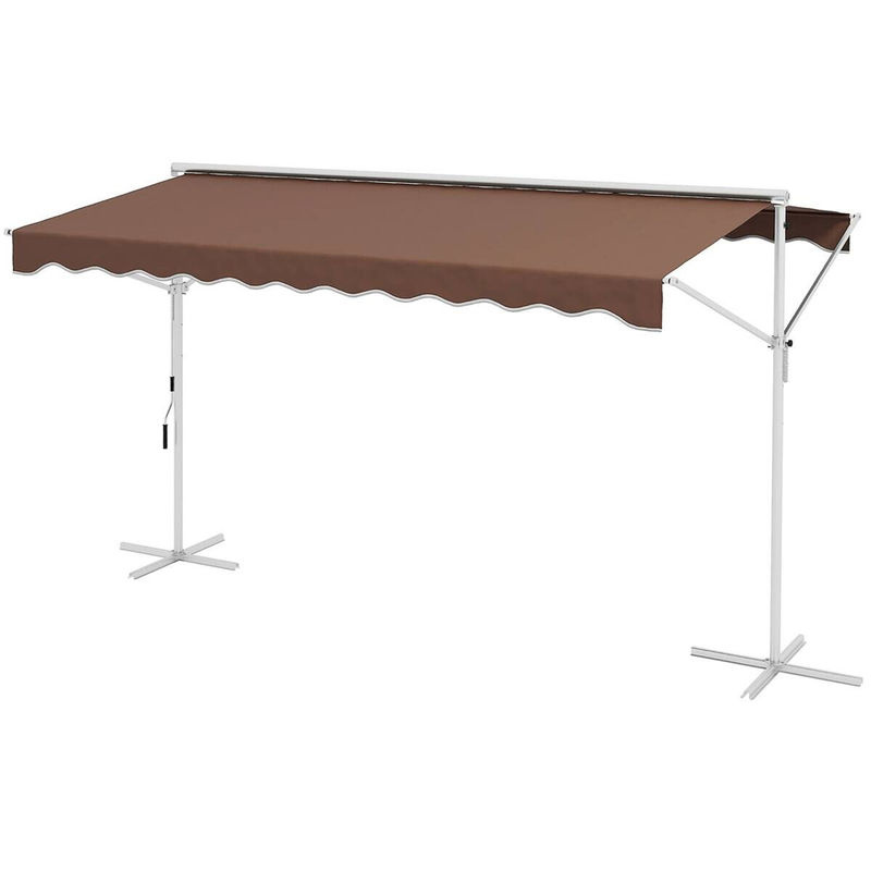 Outsunny Markise braun aus Polyester und Aluminium, B/H/L: 298 x 395 x 255 cm - Bild 2
