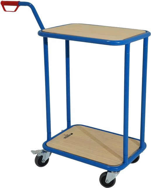 PROREGAL Profi Griffroller Tischwagen mit 2 Ladeflächen in Lichtblau, H x B x T: 102 x 50 x 60 cm, Traglast 250kg - Bild 1