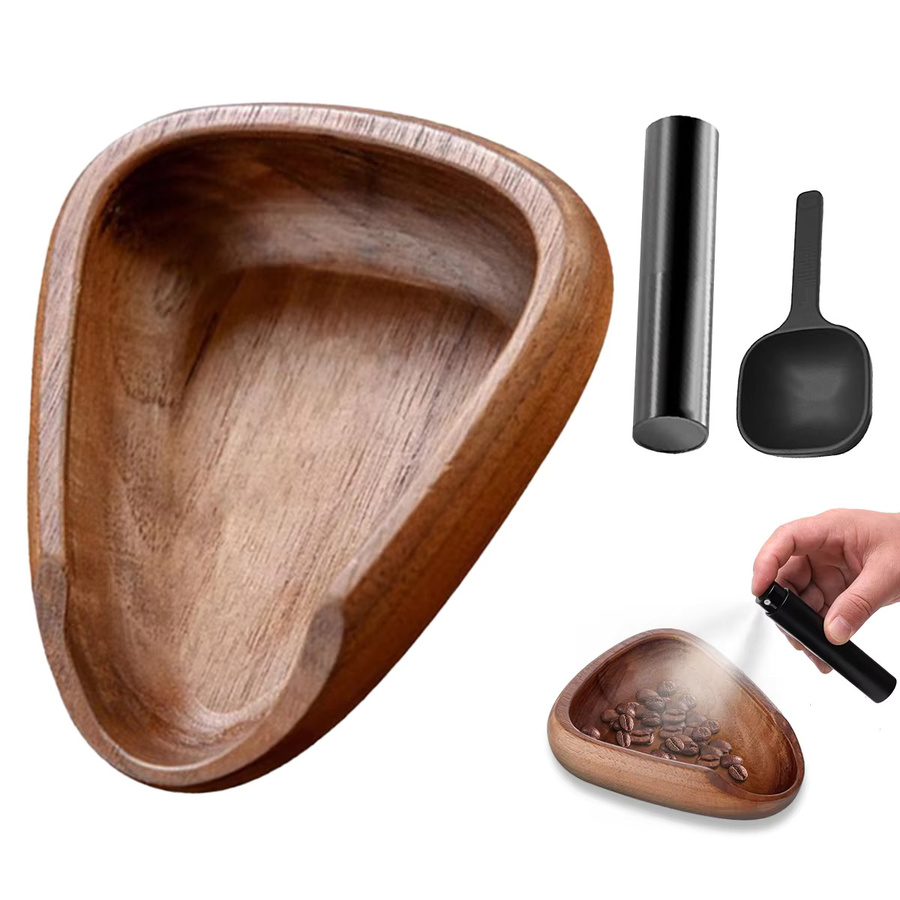 Leeseph Dosierbecher aus Holz mit Sprühflasche und Messlöffel-Set in Braun für Kaffeebohnen und Tee - Bild 4