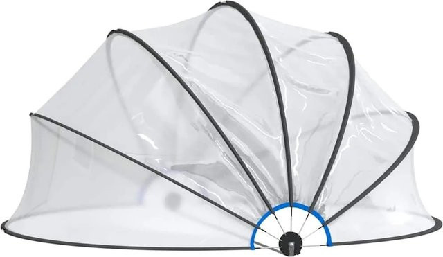 vidaXL Pool-Kuppel rund aus transparentem PVC und Fiberglas, Durchmesser: 406 cm, Höhe: 203 cm - Bild 1