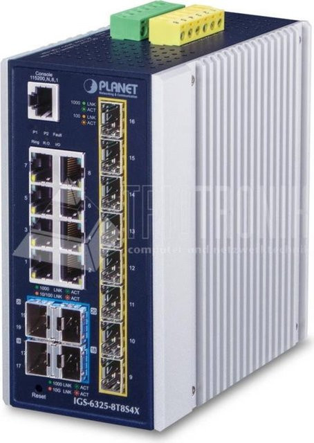 PLANET IP30 Industrial L3 8-Port Managed Gigabit Ethernet Switch Blau-Weiß IGS-6325-8T8S4X - Bild 1
