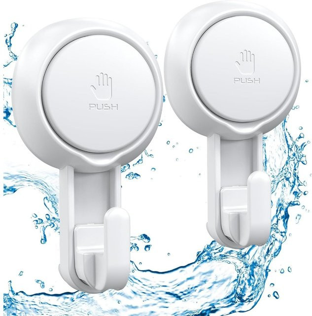 Wasserdichter Saugnapf-Haken aus Kunststoff in Weiß für Bad und Küche - Bild 1