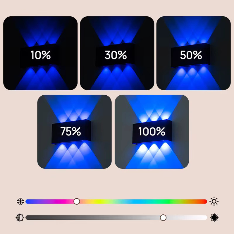 YooE RGB LED Wandleuchte mit Akku, magnetische Installation, Up-Down Licht, Mehrfarbig, Holz-Design, 6 W, 4000 mAh - Bild 3