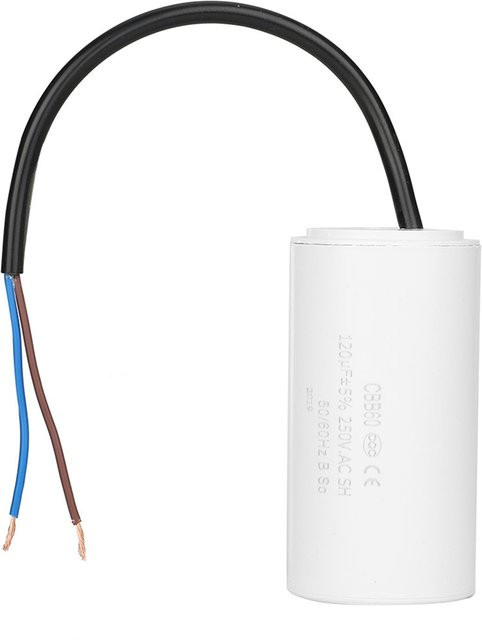 YOSOO CBB60 Anschlusskondensator 250V AC 120uF 50/60Hz in Weiß für Motoren und Luftkompressoren - Bild 1