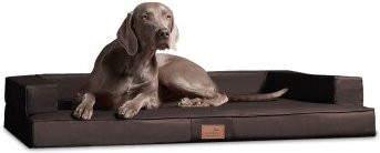 Tierlando Gibson Visco Orthopädisches Hundesofa aus Kunstleder in Braun, B/T/H: 80 x 60 x 22 cm - Bild 1