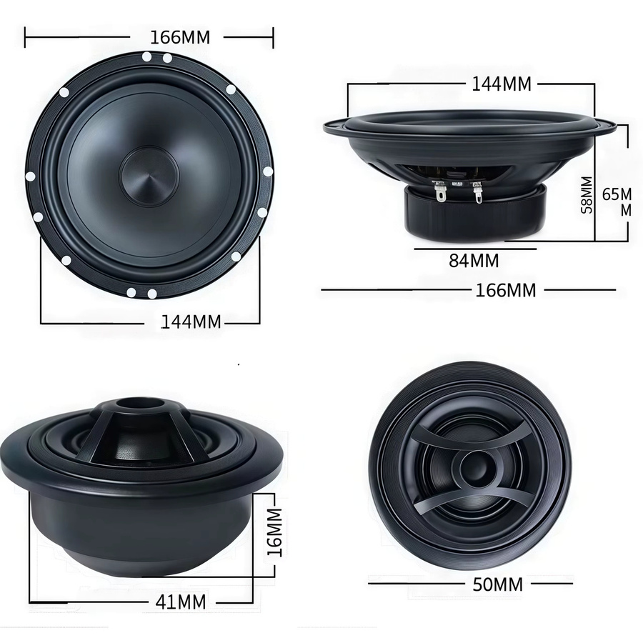 UKGF 2-Wege-Autolautsprecher-Kit 6,5 Zoll mit 180 W Hochleistung, Full Range Surround Sound, Schwarz - Bild 2