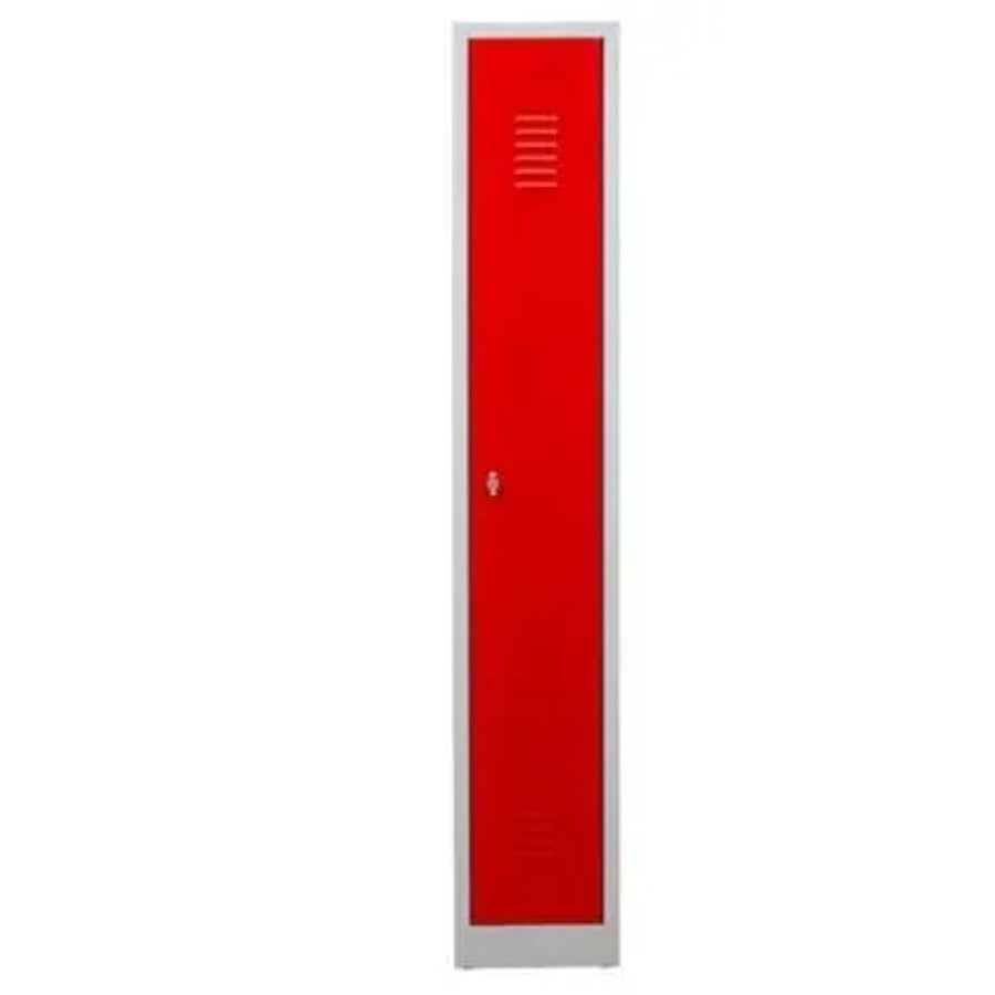 PROREGAL Garderobenspind Camel 1-Fach aus Metall in Grau-Rot mit Vorhängeschloss, H x B x T: 180 x 30 x 50 cm - Bild 2