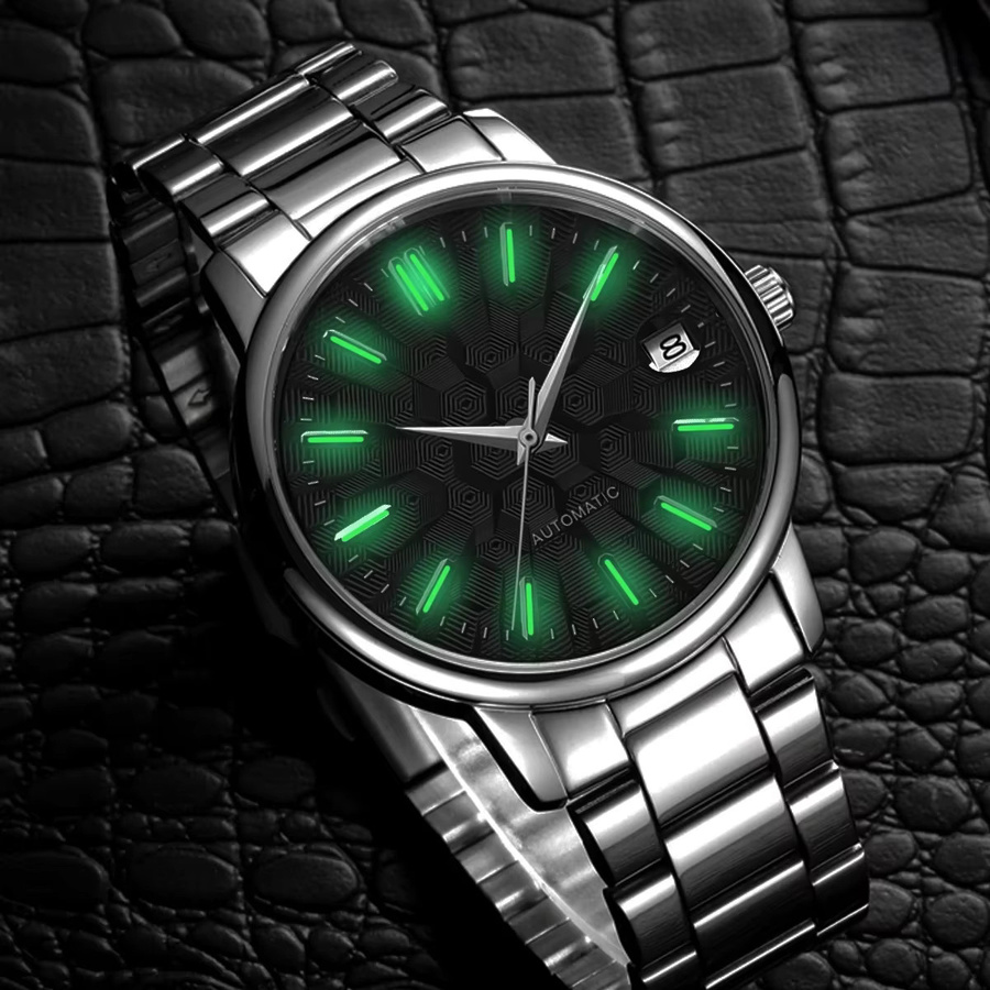 FancyWrist Leuchtzifferblatt, Edelstahl, 28,5 mm, Unisex - Bild 1