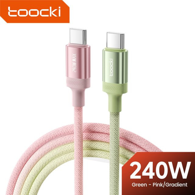 Toocki USB-C-Kabel mit 240 W Schnellladung PD3.1 QC4.0 in Mehrfarben - Bild 1