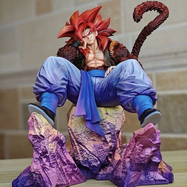 Bandai Dragon Ball Anime Actionfigur Super Saiyajin 4 Gogeta in sitzender Pose, Multicolor - Bild 1