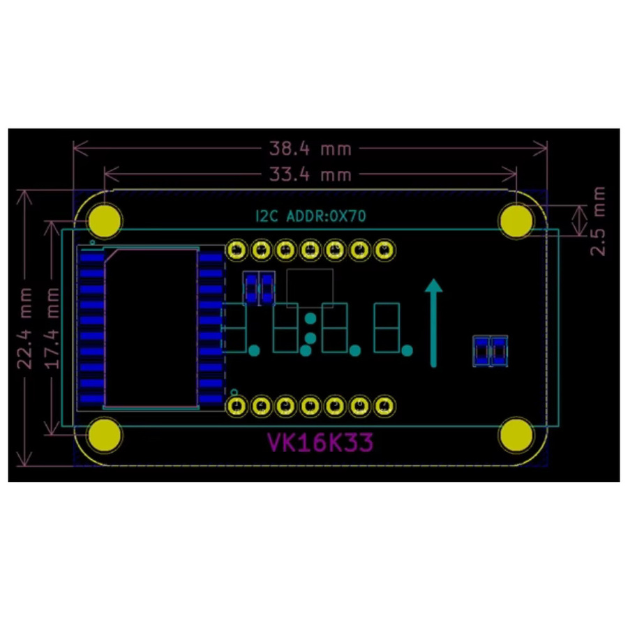 NullLab I2C 4-stelliges 7-Segment-LED-Anzeigemodul mit Dezimalanzeige und Uhrfunktion, kompatibel mit HT16K33 - Bild 6