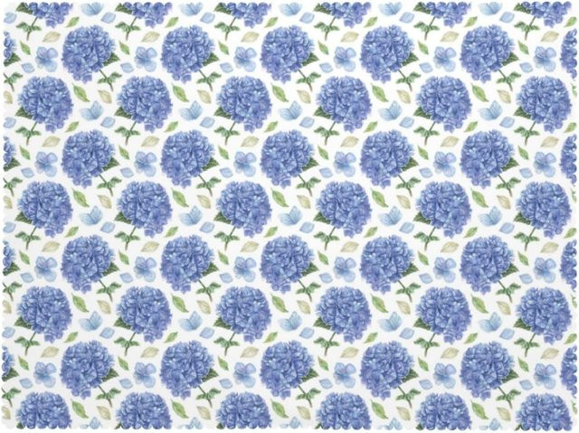 JMG Household Supplies Tischdecke mit blauem Aquarell-Hortensien-Blumenmuster, rechteckig, waschbar, B: 90 cm, T: 140 cm - Bild 1