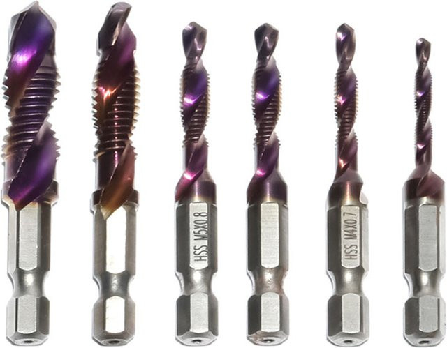 Vibratite HSS Gewindebohrer Set M3-M10 mit Senker und Entgratungsbits, Metrischer Kombinationsbit 1/4 Zoll Schnellwechsel-Sechskant - Bild 1