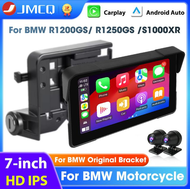 JMCQ 7-Zoll Motorradbildschirm für BMW mit GPS-Navigation, Wireless CarPlay, Android Auto und Bluetooth in Schwarz für R1200GS ADV, R1250GS ADV und S1000XR - Bild 1