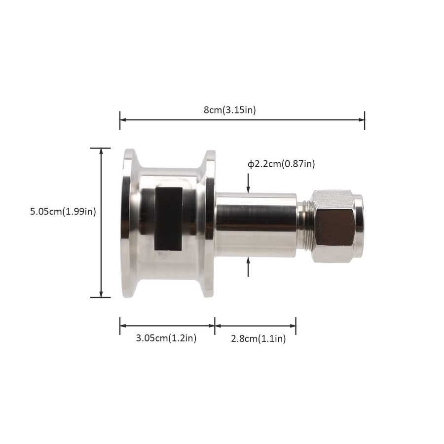 Brew Shark Tri-Clamp-Kompressionsadapter aus Edelstahl 304 in Silber, 1,5 Zoll x 1/2 Zoll, passend für 1/2 Zoll Außendurchmesser SS-Rohr - Bild 2