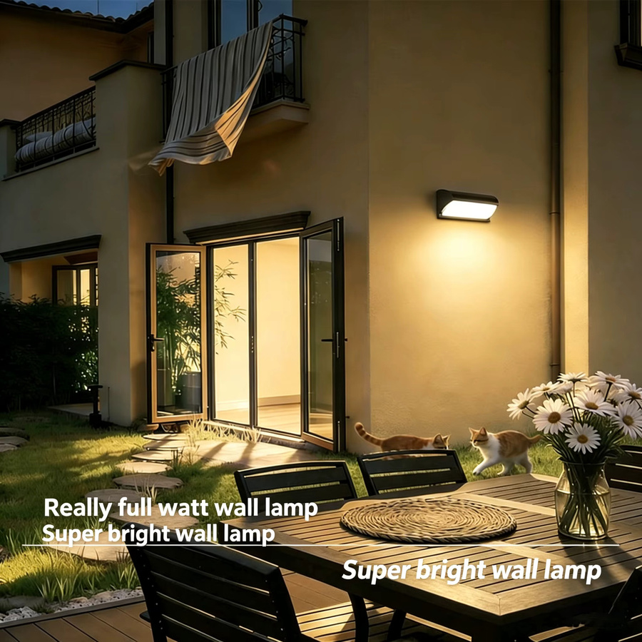 LANGYUE LED Außenwandleuchte Modern Wasserdicht für Garten Balkon und Treppe in Schwarz oder Weiß mit Warmweißem Licht - Bild 2