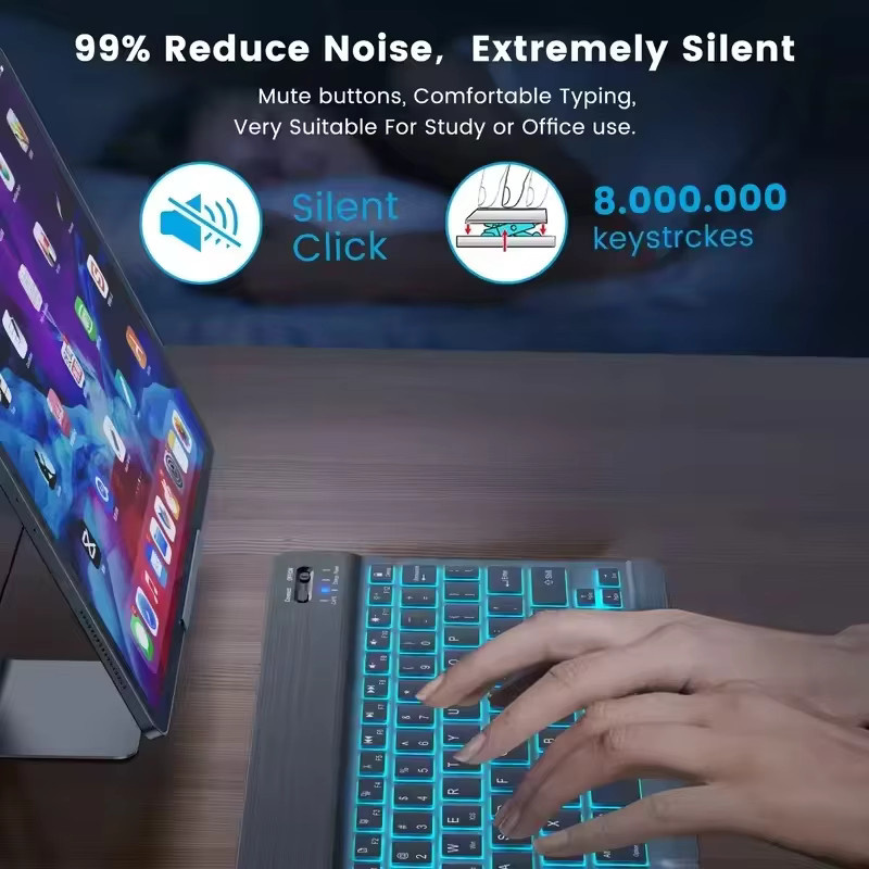 Xiaomi Bluetooth Tastatur mit Maus und Hintergrundbeleuchtung in Grün für iPad, Samsung, Android und Windows - Bild 3