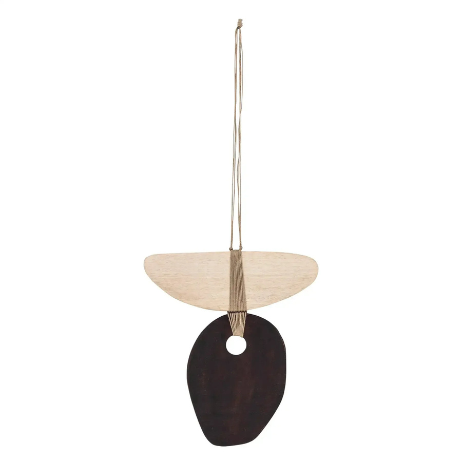 Bloomingville Wanddekoration Yoki aus Eichenholz in Braun und Multicolour, Skandinavisches Design mit abgerundeten Formen, B/H: 33,0 x 30,5 cm - Bild 1