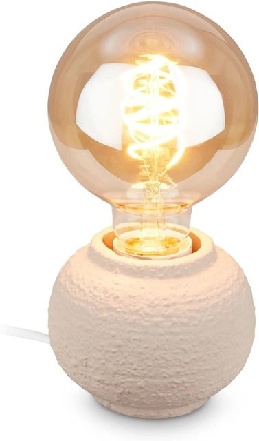 Brilo Tischleuchte Amba aus Keramik in Beige, Durchmesser: 10 cm, Höhe: 8 cm - Bild 1