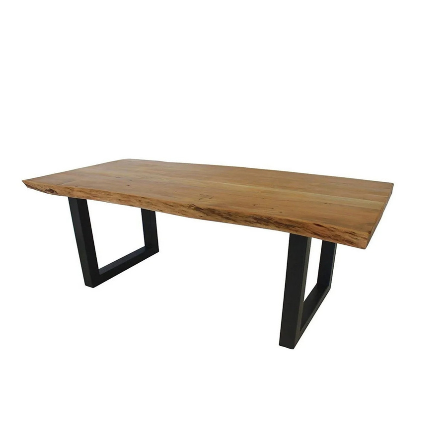 Sedex Bellary Esstisch aus Akazienholz mit U-Untergestell, schwarz/natur, B/T/H: 160 x 90 x 76 cm - Bild 2