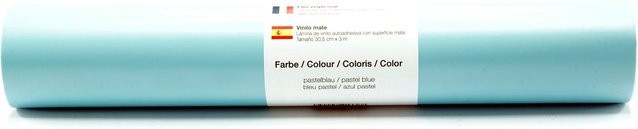 Selbstklebende Vinyl Folie von POLI-TAPE in Pastell-Blau-Matt aus Polyvinylchlorid (PVC) - Bild 1
