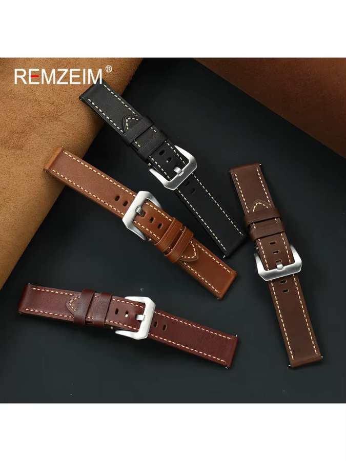 REMZEIM Uhrenarmband Leder, Ölwachs-Leder, Herren, Vintage - Bild 2