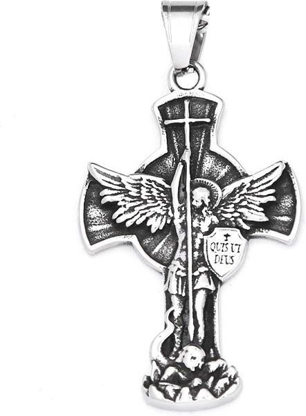 Rui Di Anhänger Halskette, St. Erzengel Michael, Edelstahl, Unisex, Vintage - Bild 1