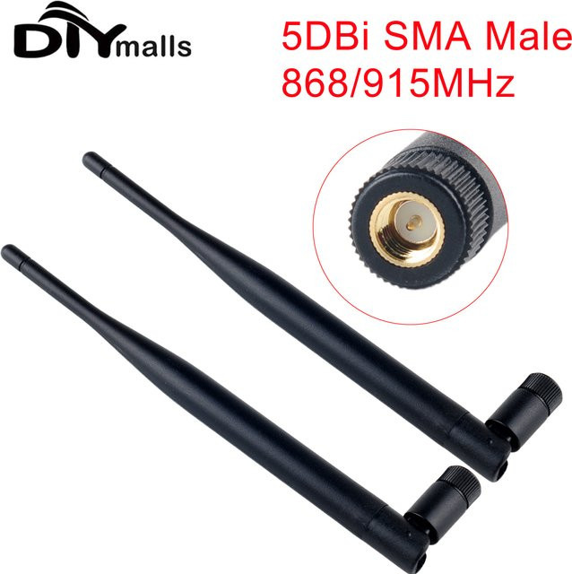 2 Stück DIYmalls LoRaWAN Antenne 868MHz 915MHz Omnidirektional mit SMA Stecker in Schwarz - Bild 1