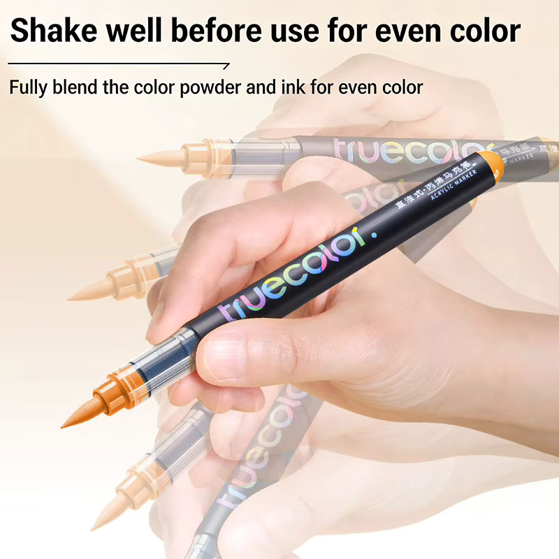 Truecolor Acrylmarker Set mit 12 Farben und weicher Spitze im PP-Etui für Stein, Holz, Glas und Leinwand - Bild 5
