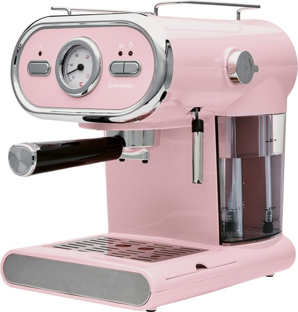SILVERCREST Espressomaschine SEM 1100 E1 in Pink mit Dampflanze und Heißwasserfunktion - Bild 1