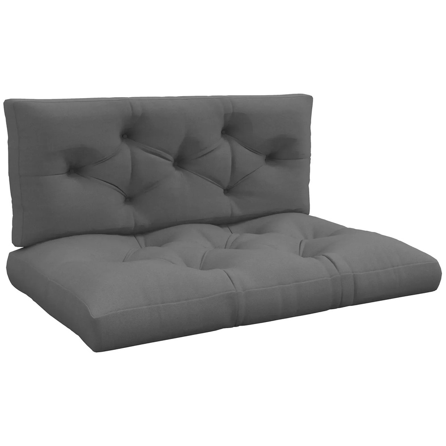 Outsunny Sitzkissen-Set für Draußen aus Polyester, 2er-Set, Dunkelgrau, B: 120 cm, T: 80 cm, H: 12 cm - Bild 2