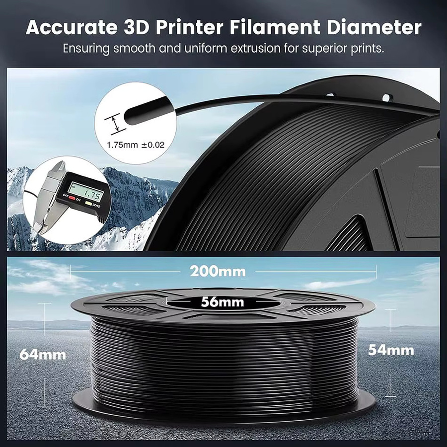 JAYO 3D-Filament Set für FDM-Drucker, 5 Rollen in Grün, PLA+ PETG Silk PLA Plus und flexibles TPU - Bild 3