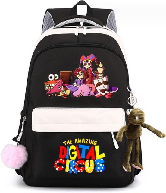 3-teiliges Schulrucksack-Set in Schwarz aus Oxford-Stoff mit großem Fassungsvermögen, Schultasche und Federmäppchen - Bild 1